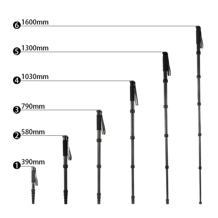 BEXIN P306C ポータブル トラベル アウトドア DSLRカメラ カーボンファイバー モノポッドホルダー, P306C