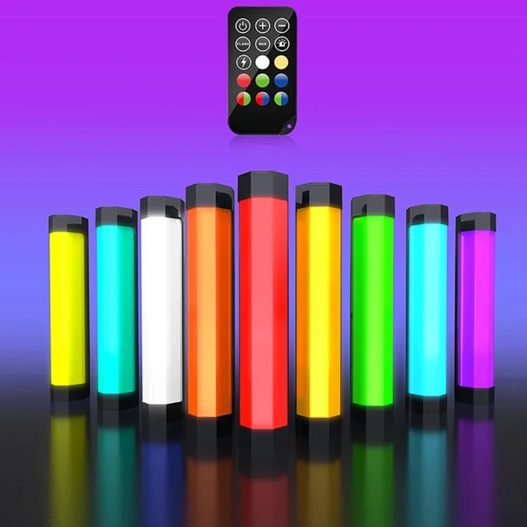 LUXCeO RGB カラフルフォト LEDスティックビデオライト APP制御 調節可能色温度 防水 ハンドヘルド LED フィルライト リモコン付き、P200 RGB