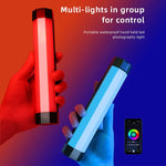 LUXCeO RGB カラフルフォト LEDスティックビデオライト APP制御 調節可能色温度 防水 ハンドヘルド LED フィルライト リモコン付き、P200 RGB
