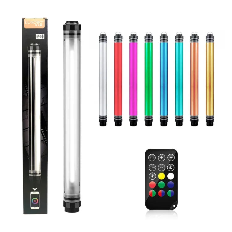 LUXCeO P7RGB Pro カラフルフォト LEDスティックビデオライト APP制御 調節可能色温度 防水 ハンドヘルド LED フィルライト リモコン付き、P7RGB Pro