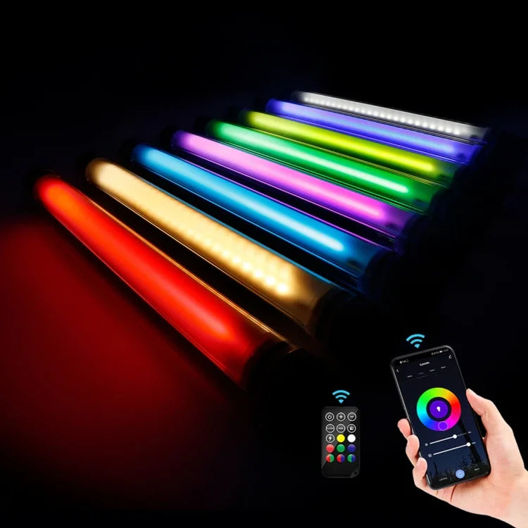 LUXCeO P7RGB Pro カラフルフォト LEDスティックビデオライト APP制御 調節可能色温度 防水 ハンドヘルド LED フィルライト リモコン付き、P7RGB Pro