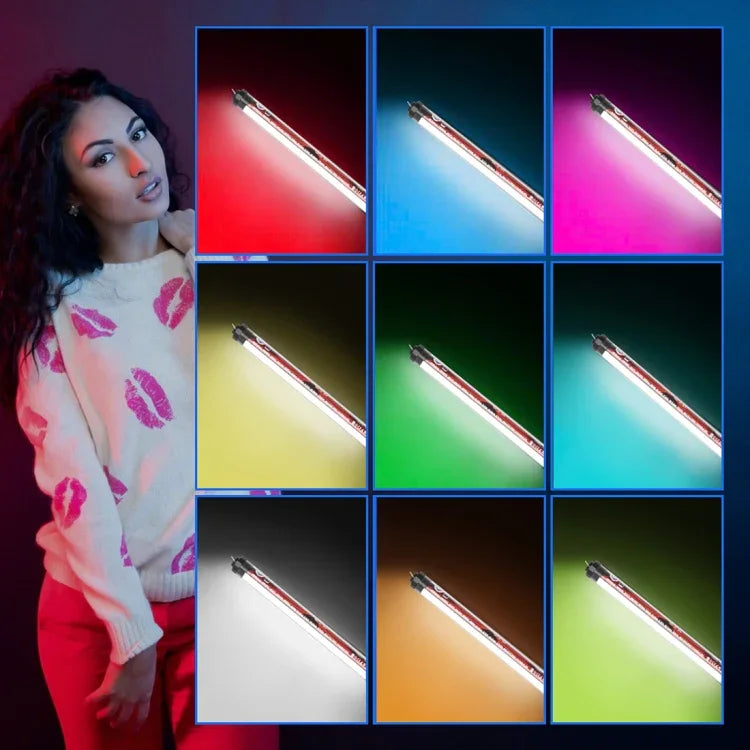 LUXCeO P7RGB Pro カラフルフォト LEDスティックビデオライト APP制御 調節可能色温度 防水 ハンドヘルド LED フィルライト リモコン付き、P7RGB Pro