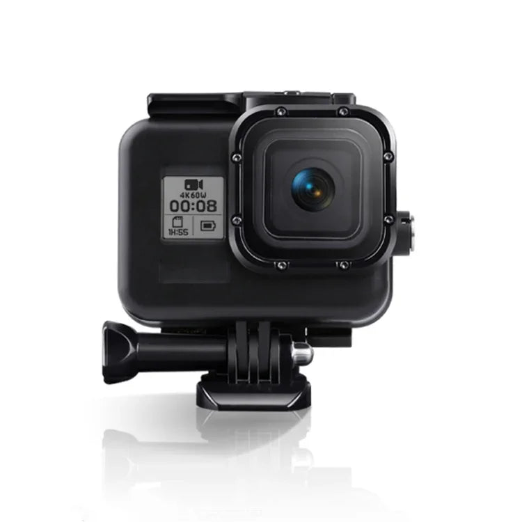 GoPro HERO8 Black 45m防水ハウジング保護ケース バックル付きベーシックマウント＆ネジ＆（パープル、レッド、ピンク）フィルター＆フローティングボバ―グリップ＆ストラップ＆防曇インサート、透明HERO8ケース＋フィルター