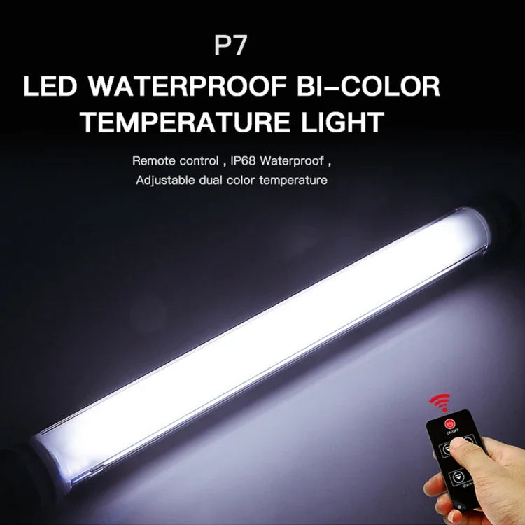 LUXCeO P7 デュアル色温度フォト LEDスティックビデオライト 防水 ハンドヘルド LED フィルライト リモコン付き、P7