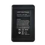 Sony NP-BX1用 LCDディスプレイ USBトリプル充電器 USBケーブル付き、Sony NP-BX1用（3チャネル）