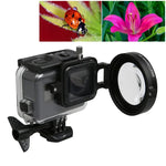 GoPro HERO5 スポーツアクションカメラ用 プロフェッショナル 58mm 16倍マクロレンズ クローズアップフィルター レンズベース＆アダプターリング＆レンズ保護キャップ＆紛失防止ハンドストラップ＆クリーニングクロス付き