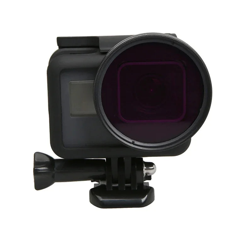 GoPro HERO5 スポーツアクションカメラ用 プロフェッショナル52mmレンズフィルター（CPL + UV + ND8 + ND2 + スター8 + レッド + イエロー + FLD / パープル）＆防水ハウジングケースアダプターリング, 10in1