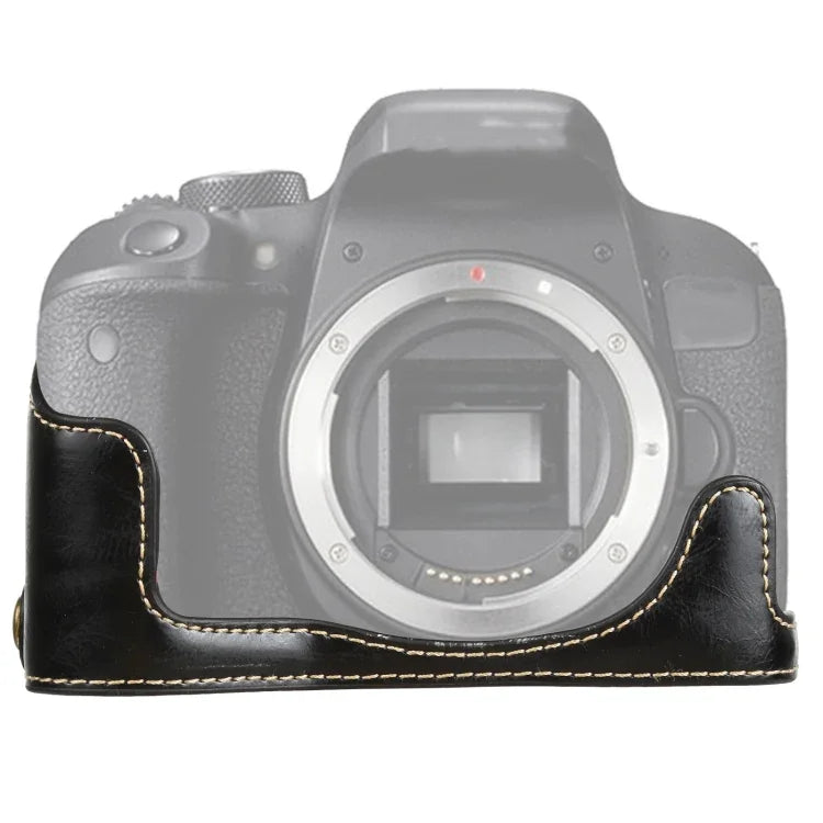 1/4インチネジ PUレザーカメラハーフケースベース Canon EOS 77D / 800D用, Canon EOS 77D用, Canon EOS 77D用