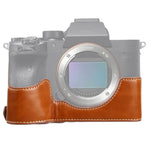 1/4インチネジ PUレザー カメラハーフケースベース Sony ILCE-7RM4 / A7RM4 / A7R IV 用, Sony ILCE-7RM4 用