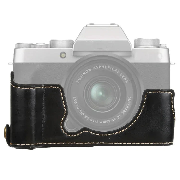 1/4インチネジ PUレザー カメラハーフケースベース FUJIFILM XT200用、FUJIFILM XT200用