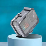 RUIGPRO GoPro HERO10 Black / HERO9 Black用 メタルボーダーフレームマウント保護ケージ デュアルコールドシューベース付き、シルバーグレー