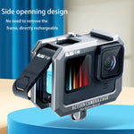 RUIGPRO GoPro HERO10 Black / HERO9 Black用 メタルボーダーフレームマウント保護ケージ デュアルコールドシューベース付き、シルバーグレー