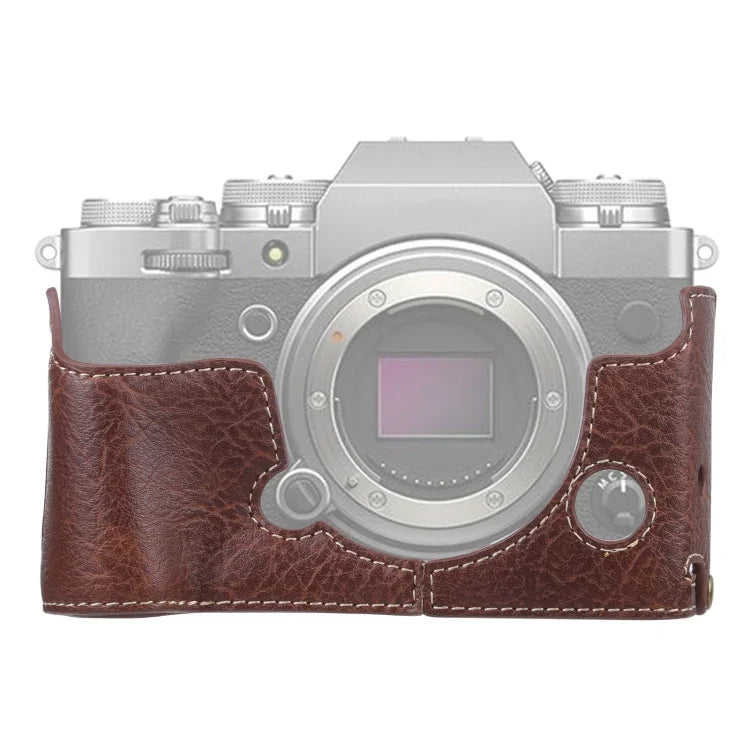 1/4 inch Thread Litchi Texture PU Leather Camera Half Case Base for FUJIFILM X-T4, For FUJIFILM X-T4 Litchi