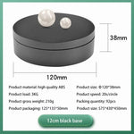 12cm 360度回転ターンテーブル マット電動ディスプレイスタンド ビデオ撮影小道具 ターンテーブル 最大荷重：3kg 12cmマットブラック、12cmマットホワイト