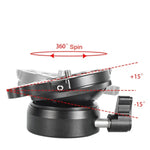 BEXIN DY-60N 3/8インチネジ ドーム型プロフェッショナルトライポッドレベリング 360度パノラマヘッドベース 気泡レベル＆3/8インチネジアダプター付き、DY-60N 3/8インチ