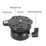 BEXIN DY-60N 3/8インチネジ ドーム型プロフェッショナルトライポッドレベリング 360度パノラマヘッドベース 気泡レベル＆3/8インチネジアダプター付き、DY-60N 3/8インチ