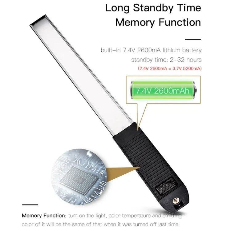 LUXCeO Q508A 8色フォトLEDスティックビデオライト 防水ハンドヘルドLEDフィルライト フラッシュ照明ランプ リモコン付き、Q508A
