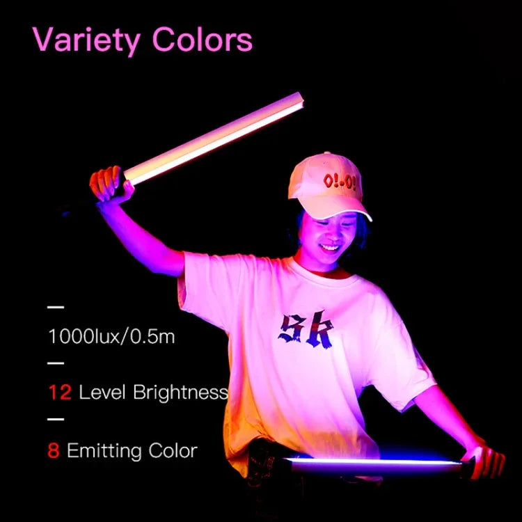 LUXCeO Q508A 8色フォトLEDスティックビデオライト 防水ハンドヘルドLEDフィルライト フラッシュ照明ランプ リモコン付き、Q508A