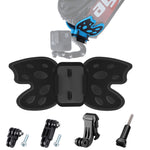 バタフライヘルメットマウントアダプター 3方向ピボットアーム＆Jフックバックル＆ロングスクリュー付き for GoPro, Insta360, DJI 他アクションカメラ, ピボットアーム＆Jフックバックル付きバタフライヘルメットマウント