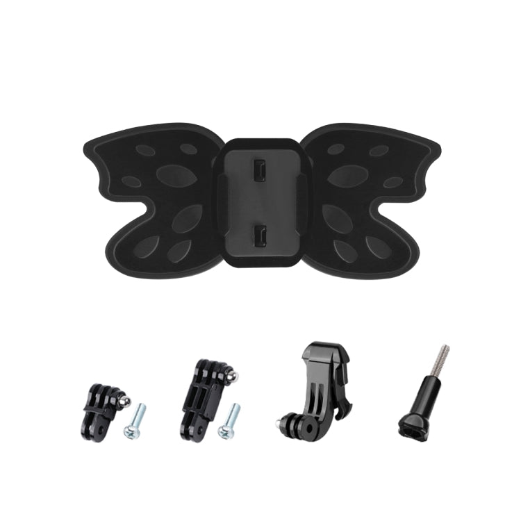 バタフライヘルメットマウントアダプター 3方向ピボットアーム＆Jフックバックル＆ロングスクリュー付き for GoPro, Insta360, DJI 他アクションカメラ, ピボットアーム＆Jフックバックル付きバタフライヘルメットマウント