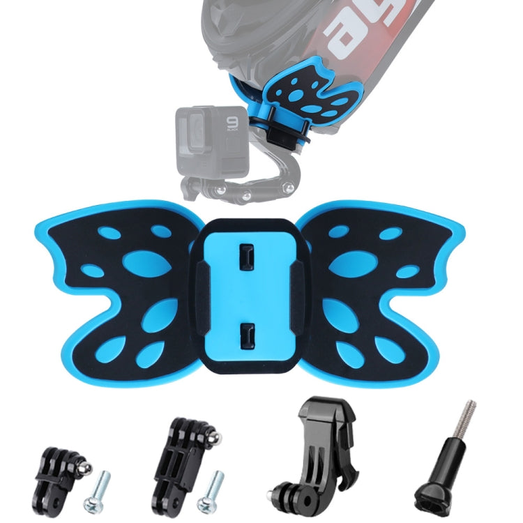 バタフライヘルメットマウントアダプター 3方向ピボットアーム＆Jフックバックル＆ロングスクリュー付き for GoPro, Insta360, DJI 他アクションカメラ, ピボットアーム＆Jフックバックル付きバタフライヘルメットマウント