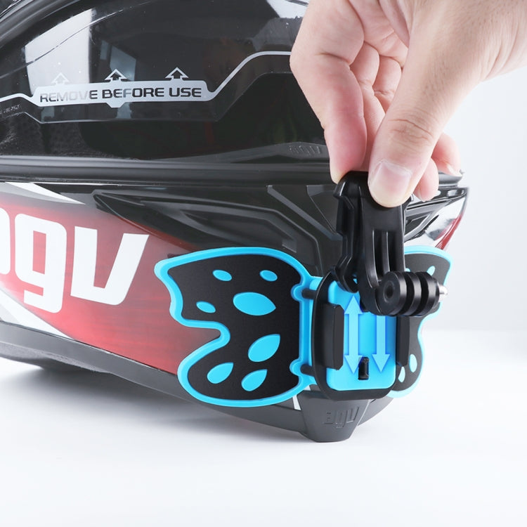 バタフライヘルメットマウントアダプター 3方向ピボットアーム＆Jフックバックル＆ロングスクリュー付き for GoPro, Insta360, DJI 他アクションカメラ, ピボットアーム＆Jフックバックル付きバタフライヘルメットマウント