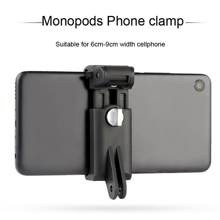 セルフィースティック モノポッド マウント 電話クランプ iPhone、Samsung、HTC、Sony、LG 他スマートフォン対応、クリップ範囲：6-9cm、電話クランプ