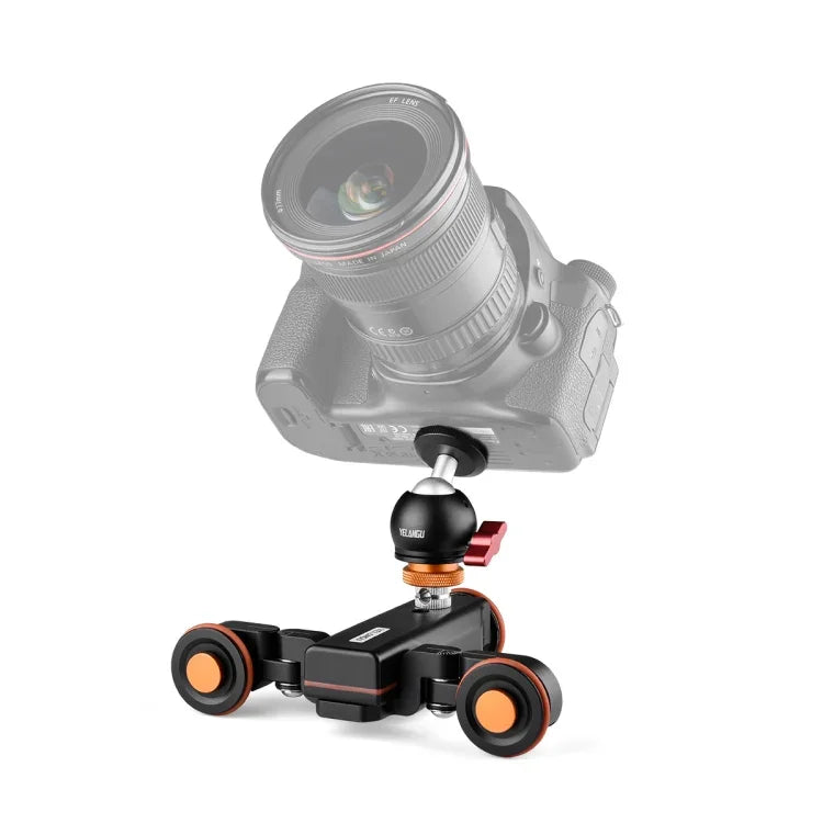 YELANGU L4X-BC カメラホイールドリー II 電動トラックスライダー 3輪ビデオプーリー ローリングドリーカー ボールヘッド付き、耐荷重：3kg、L4X-BC