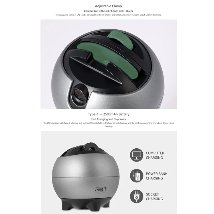 LAIZESKE LA8 スマートロボットカメラマン 360度自動追尾スマホホルダー、LA8