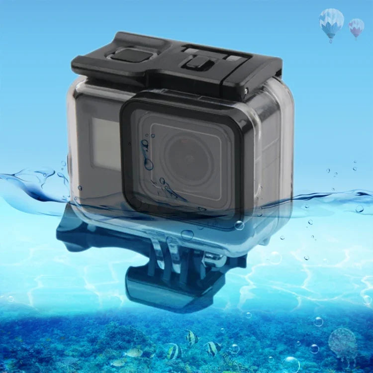 GoPro NEW HERO /HERO6 /5用 45m防水ハウジング保護ケース＋タッチスクリーンバックカバー バックルベーシックマウント＆ネジ付き レンズ取り外し不要 タッチスクリーン（透明）