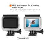 GoPro NEW HERO /HERO6 /5用 45m防水ハウジング保護ケース＋タッチスクリーンバックカバー バックルベーシックマウント＆ネジ付き レンズ取り外し不要 タッチスクリーン（透明）