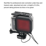 GoPro NEW HERO /HERO6 /5用 45m防水ハウジング保護ケース＋タッチスクリーンバックカバー バックルベーシックマウント＆ネジ付き ＋（パープル、レッド、ピンク）フィルター レンズ取り外し不要 タッチスクリーン＋フィルター（透明）