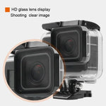 GoPro NEW HERO /HERO6 /5用 45m防水ハウジング保護ケース＋タッチスクリーンバックカバー バックルベーシックマウント＆ネジ付き ＋（パープル、レッド、ピンク）フィルター レンズ取り外し不要 タッチスクリーン＋フィルター（透明）