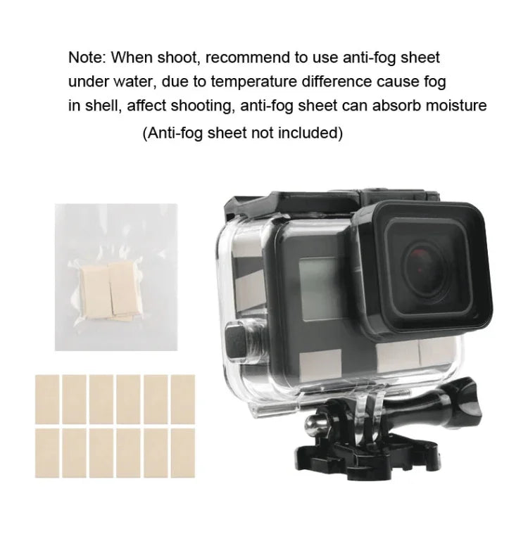 GoPro NEW HERO /HERO6 /5用 45m防水ハウジング保護ケース＋タッチスクリーンバックカバー バックルベーシックマウント＆ネジ付き ＋（パープル、レッド、ピンク）フィルター レンズ取り外し不要 タッチスクリーン＋フィルター（透明）