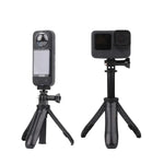 GoPro、Insta360、DJIおよびその他のアクションカメラ用多機能折りたたみ式三脚ホルダー セルフィーモノポッドスティック 長さ：12-23cm, 長さ：12-23cm（レッド）, 長さ：12-23cm（ブルー）
