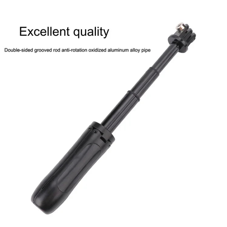 GoPro、Insta360、DJIおよびその他のアクションカメラ用多機能折りたたみ式三脚ホルダー セルフィーモノポッドスティック 長さ：12-23cm, 長さ：12-23cm（レッド）, 長さ：12-23cm（ブルー）