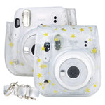 Stars Crystal PVC ハードケース カメラバッグ ショルダーストラップ付き FUJIFILM Instax Mini 11用、透明