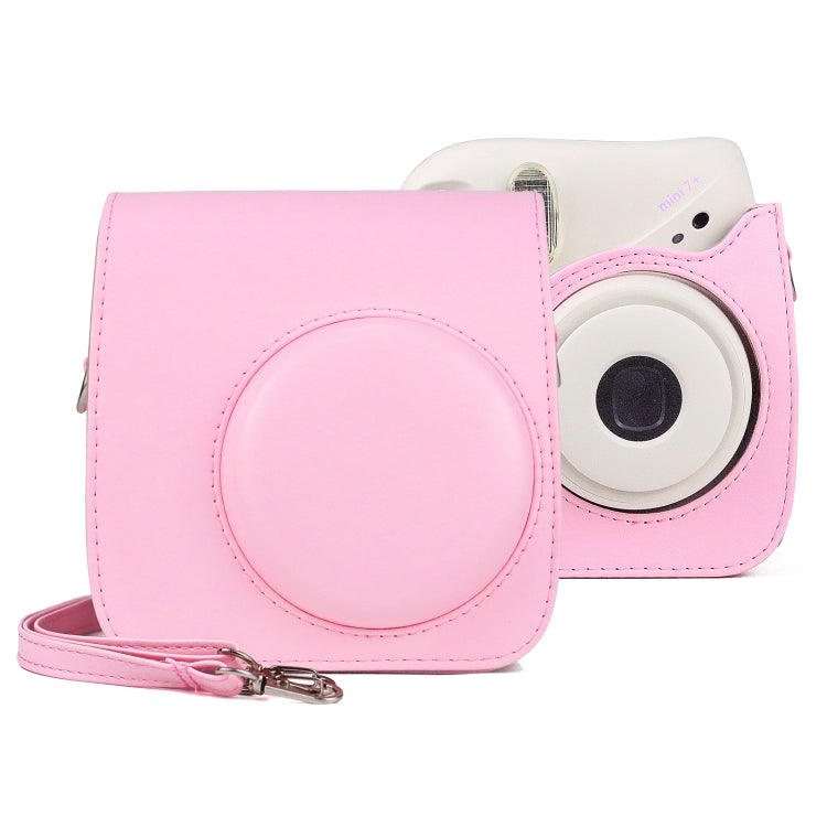 レトロ フルボディ PUレザーケース カメラバッグ ストラップ付き FUJIFILM instax mini 7+用、FUJIFILM instax mini 7+用