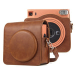 フルボディ PUレザーケース カメラバッグ ストラップ付き FUJIFILM instax Square SQ1用