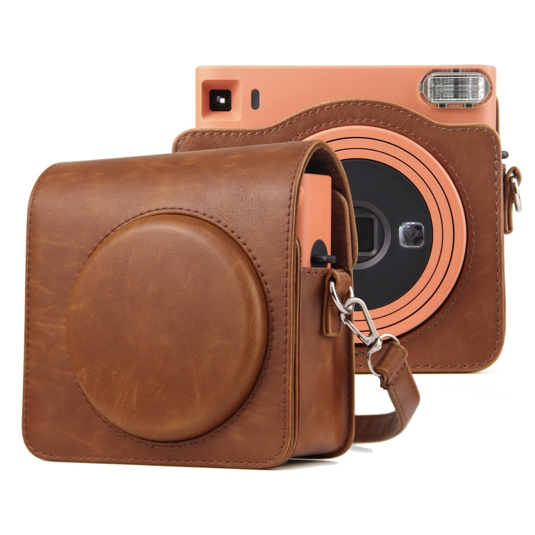 フルボディ PUレザーケース カメラバッグ ストラップ付き FUJIFILM instax Square SQ1用