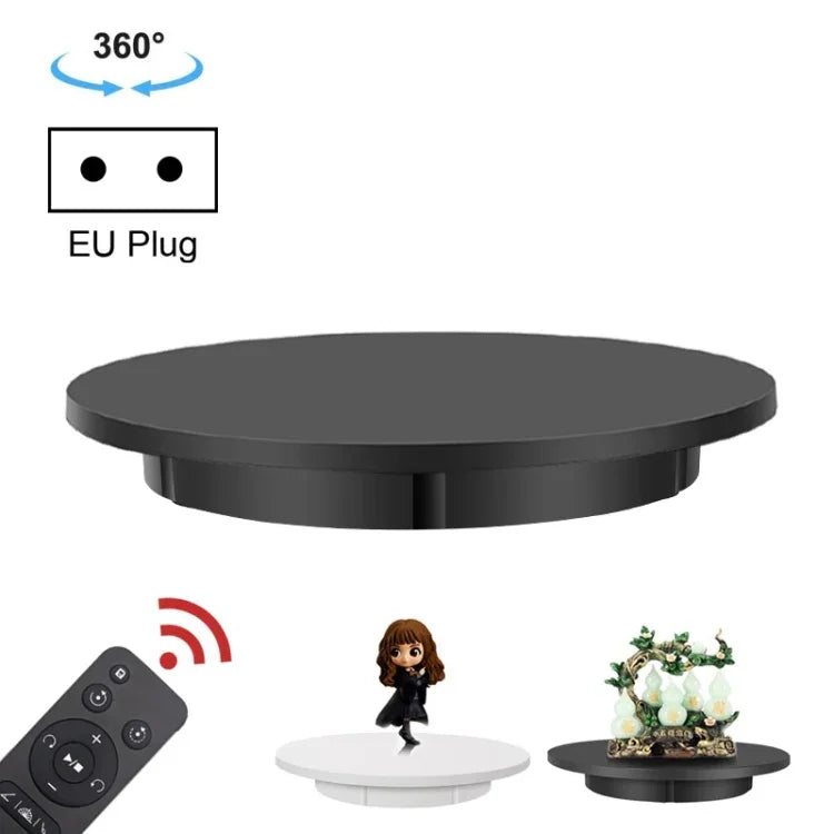 60cm 電動回転ディスプレイスタンド 小道具用ターンテーブル、耐荷重：100kg、プラグイン電源、EUプラグ、60cm、EUプラグ