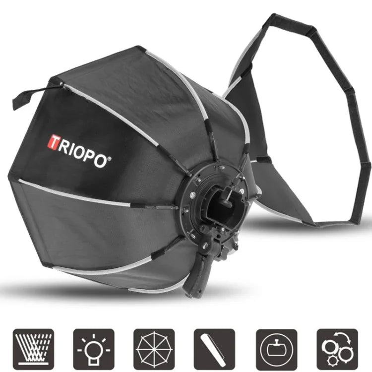 TRIOPO KS2-55 55cm 高速装着スピードライト用オクタゴンパラボリックソフトボックスディフューザー、KS2-55