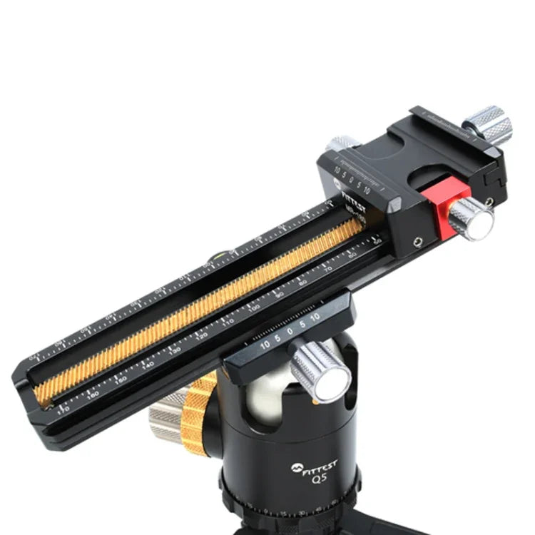 FITTEST 180mm 精密アルミ製 2方向マクロレールスライダー 三脚ヘッド クイックリリースプレートホルダー, MR-180