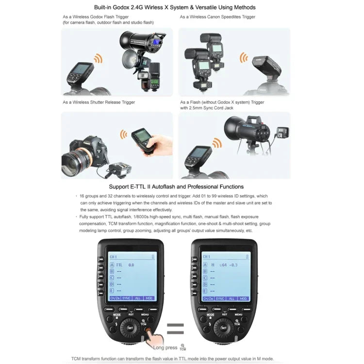 Godox Xpro-F TTL ワイヤレスフラッシュトリガー FUJIFILM用, FUJIFILM用 Xpro-F