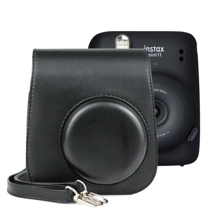 FUJIFILM Instax mini 11用ソリッドカラーフルボディカメラレザーケースバッグ、ストラップ付き