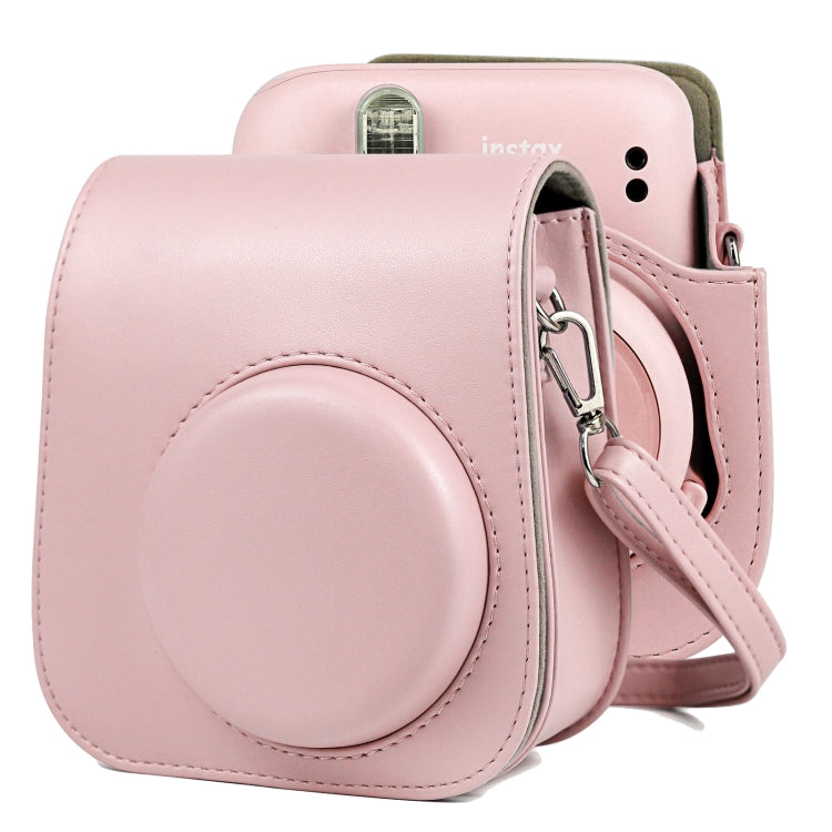 FUJIFILM Instax mini 11用ソリッドカラーフルボディカメラレザーケースバッグ、ストラップ付き