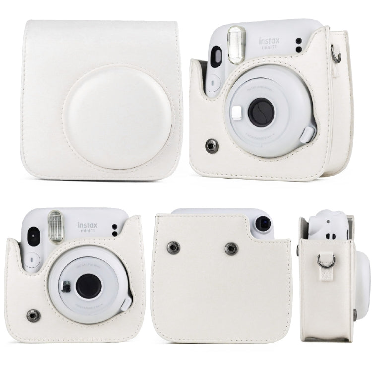 FUJIFILM Instax mini 11用ソリッドカラーフルボディカメラレザーケースバッグ、ストラップ付き