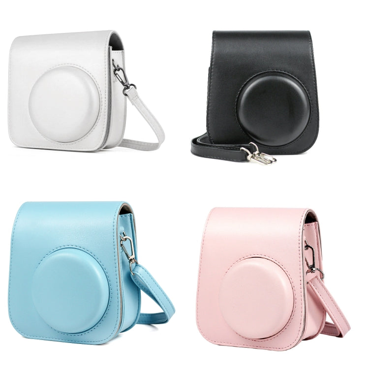 FUJIFILM Instax mini 11用ソリッドカラーフルボディカメラレザーケースバッグ、ストラップ付き