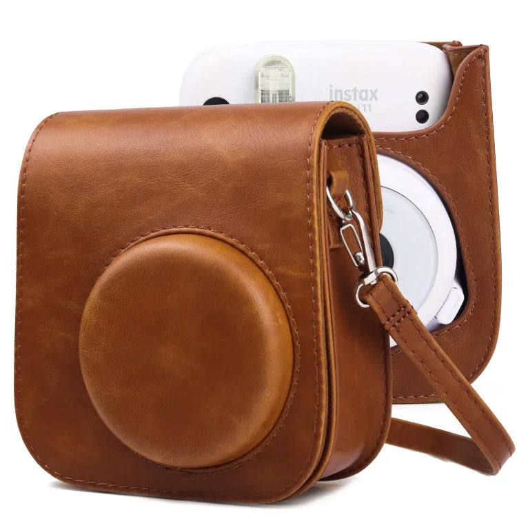 レトロ全身カメラレザーケースバッグ ストラップ付き FUJIFILM Instax mini 11用, FUJIFILM Instax mini 11用