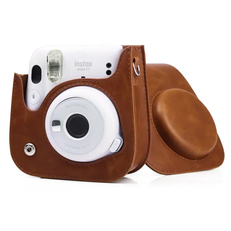 レトロ全身カメラレザーケースバッグ ストラップ付き FUJIFILM Instax mini 11用, FUJIFILM Instax mini 11用